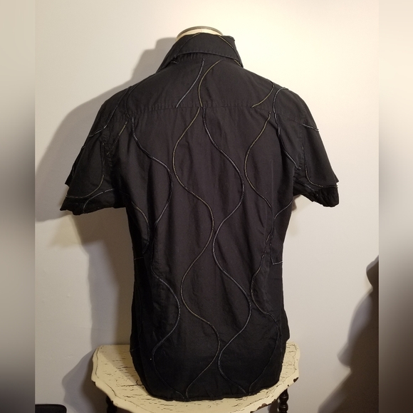 KENNETH COLE NEW YORK MENS VINTAGE SHORT SLEEVE SHIRT UNIQUE STITCHING DESIGN XL - Picture 7 of 7